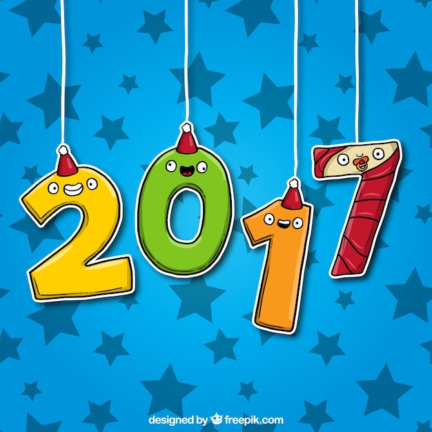 Vector gratuito fondo de año nuevo 2017