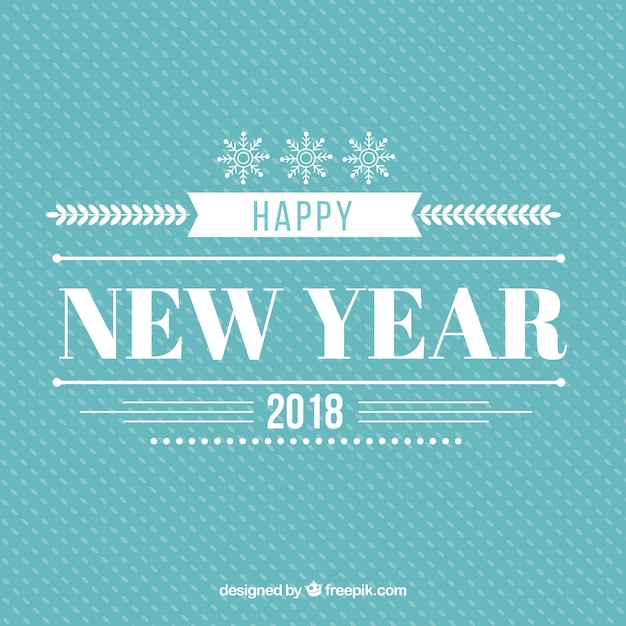Vector gratuito fondo de año nuevo 2018 en azul