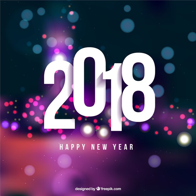 Fondo de año nuevo 2018 borroso y moderno