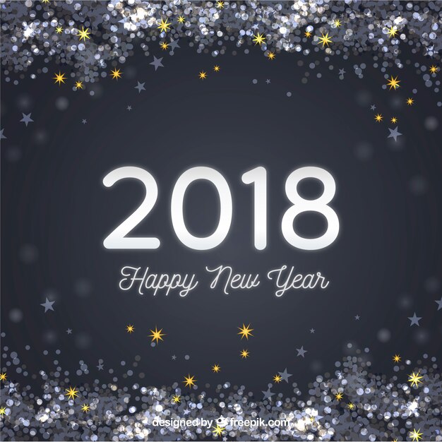 Fondo de año nuevo 2018 con brillantina