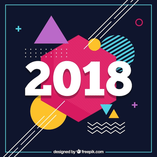 Vector gratuito fondo de año nuevo 2018