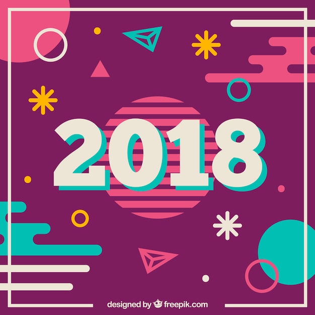 Vector gratuito fondo de año nuevo 2018