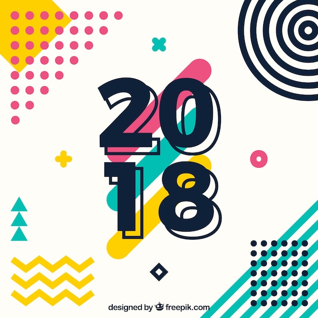 Vector gratuito fondo de año nuevo 2018