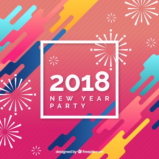 Vector gratuito fondo de año nuevo 2018