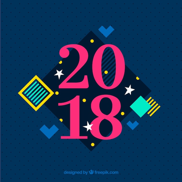 Vector gratuito fondo de año nuevo 2018