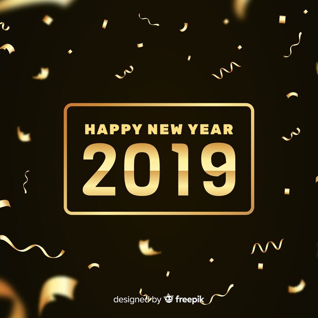Fondo de año nuevo 2019 con confeti