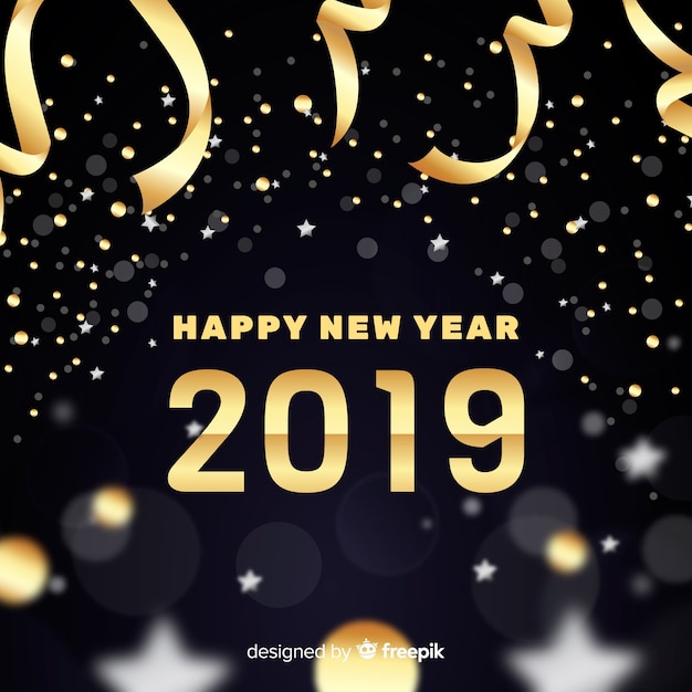 Fondo de año nuevo 2019 con confeti