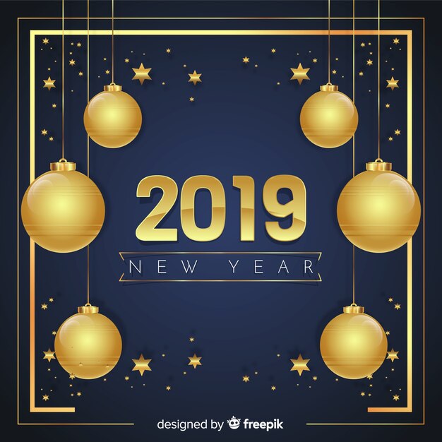 Fondo año nuevo 2019 dorado