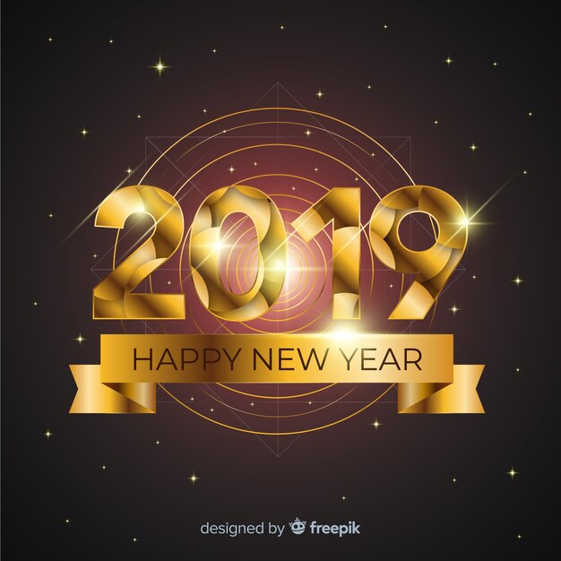 Fondo año nuevo 2019 dorado