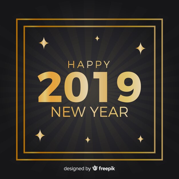Fondo año nuevo 2019 dorado