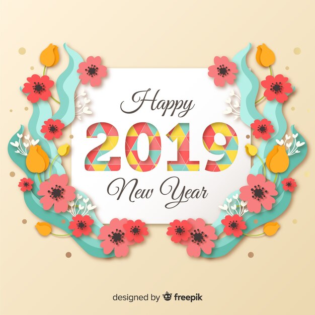 Fondo de año nuevo 2019 de papel