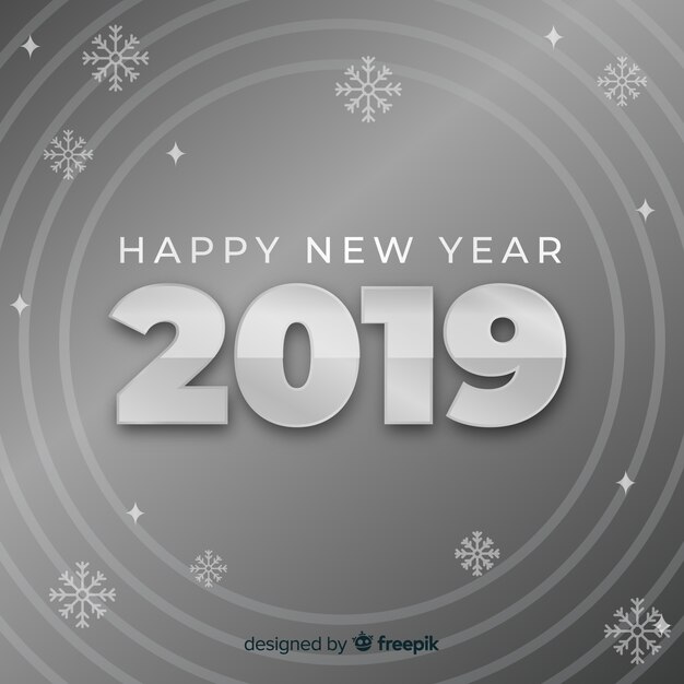 Fondo año nuevo 2019 plateado