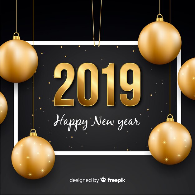 Fondo de año nuevo 2019 realista