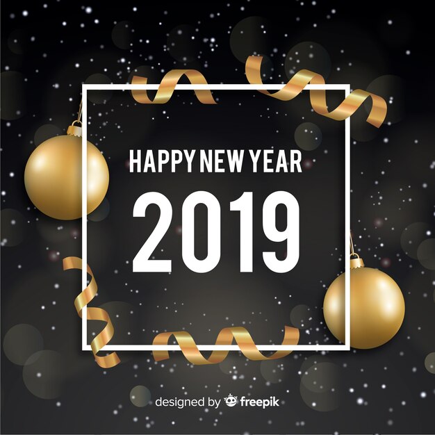 Fondo de año nuevo 2019 realista