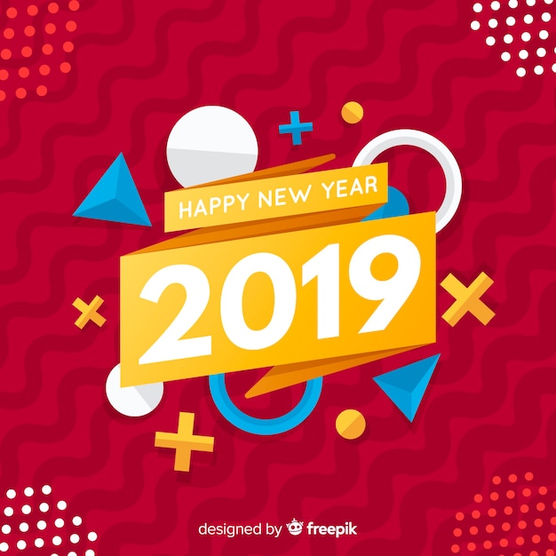 Vector gratuito fondo de año nuevo 2019