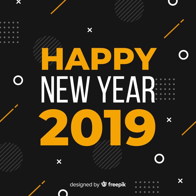 Vector gratuito fondo de año nuevo 2019