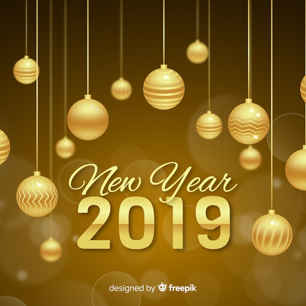 Vector gratuito fondo de año nuevo 2019