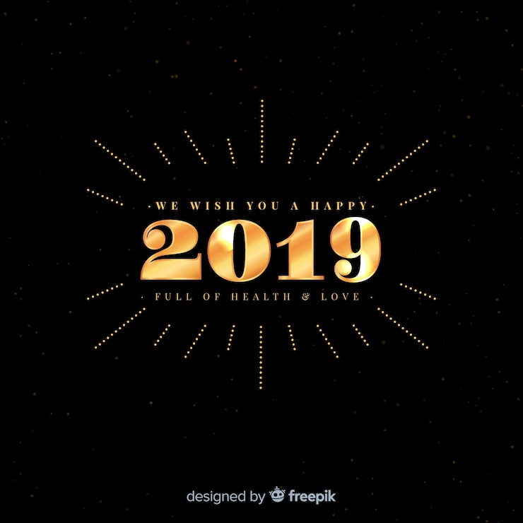 Vector gratuito fondo de año nuevo 2019