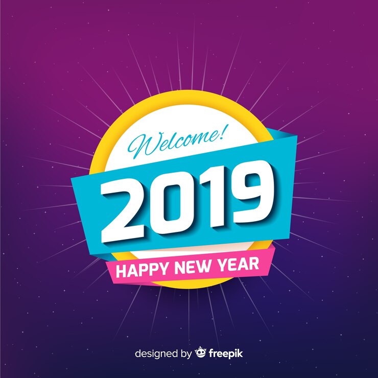 Vector gratuito fondo de año nuevo 2019