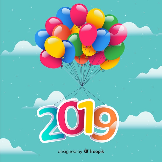 Vector gratuito fondo de año nuevo 2019