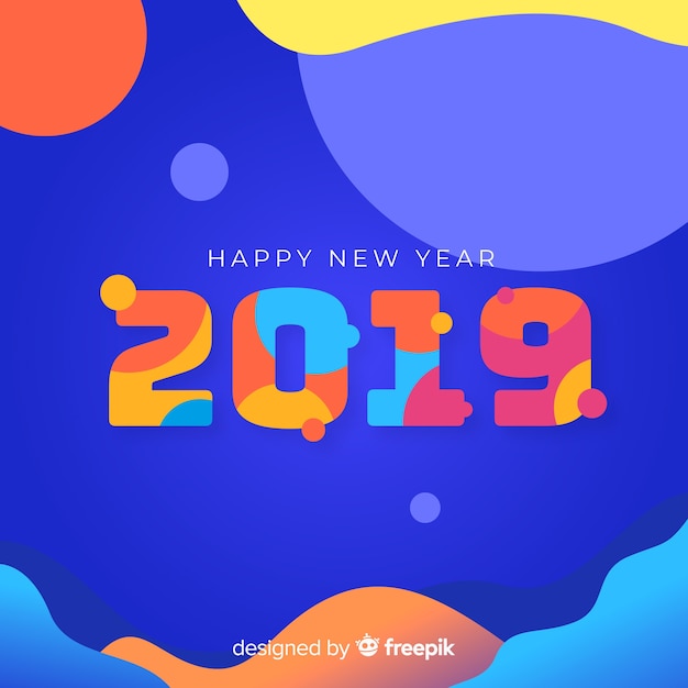 Vector gratuito fondo de año nuevo 2019