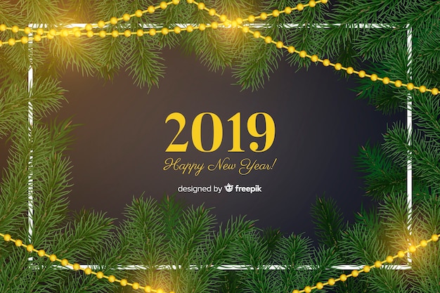 Vector gratuito fondo de año nuevo 2019