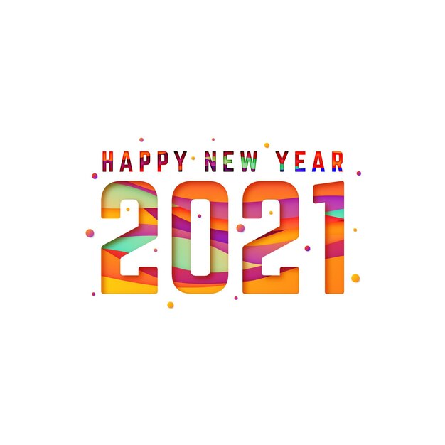 Fondo de año nuevo 2021 en estilo papel