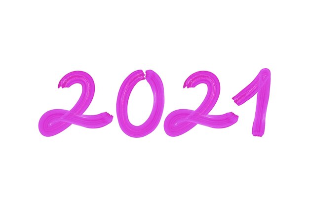 Fondo de año nuevo 2021 pincelada púrpura acuarela