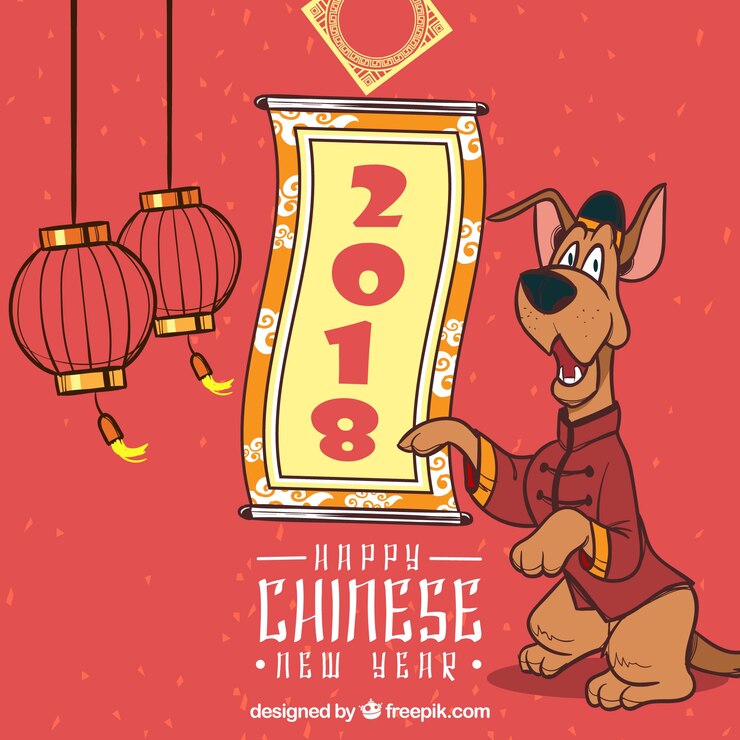 Vector gratuito fondo de año nuevo chino dibujado a mano