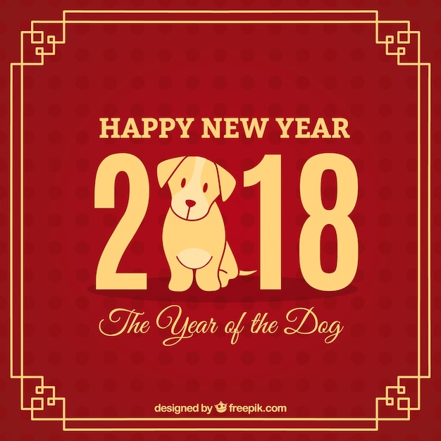 Fondo para año nuevo chino con perro lindo