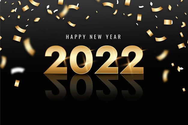 Fondo de año nuevo degradado con oro