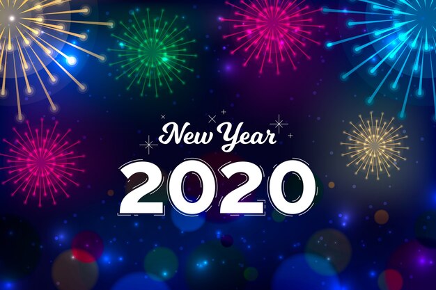 Fondo de año nuevo de diseño plano