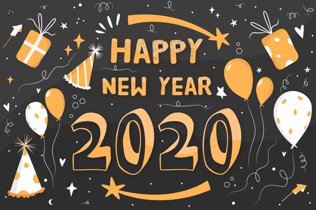 Fondo año nuevo en diseño plano