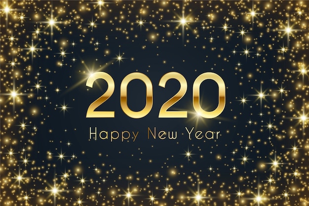 Fondo de año nuevo en diseño plano