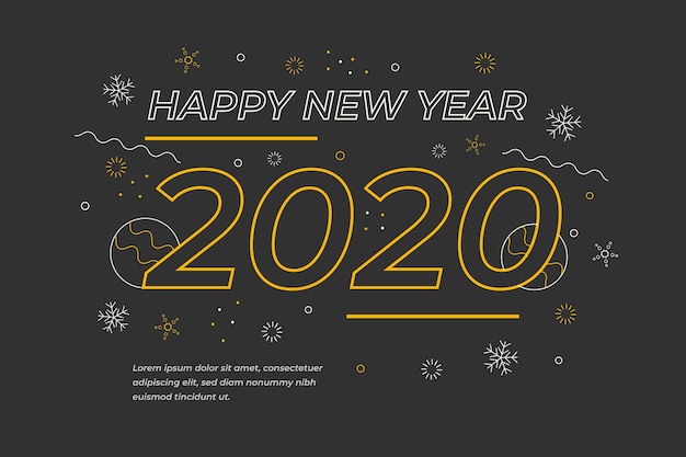 Vector gratuito fondo de año nuevo en estilo de contorno