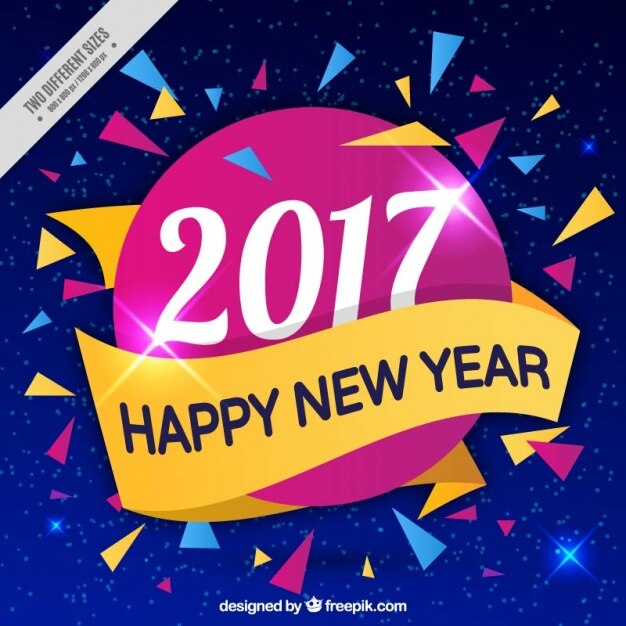 Fondo de año nuevo con formas coloridas