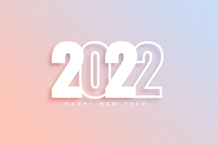 Vector gratuito fondo de año nuevo limpio estilo minimalista 2022