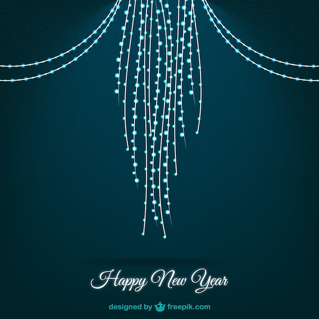 Fondo de año nuevo con luces abstractas
