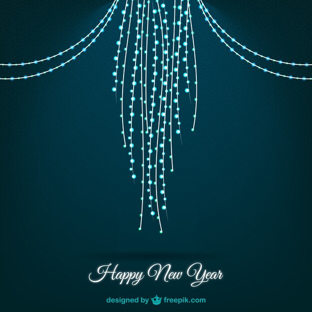 Fondo de año nuevo con luces abstractas