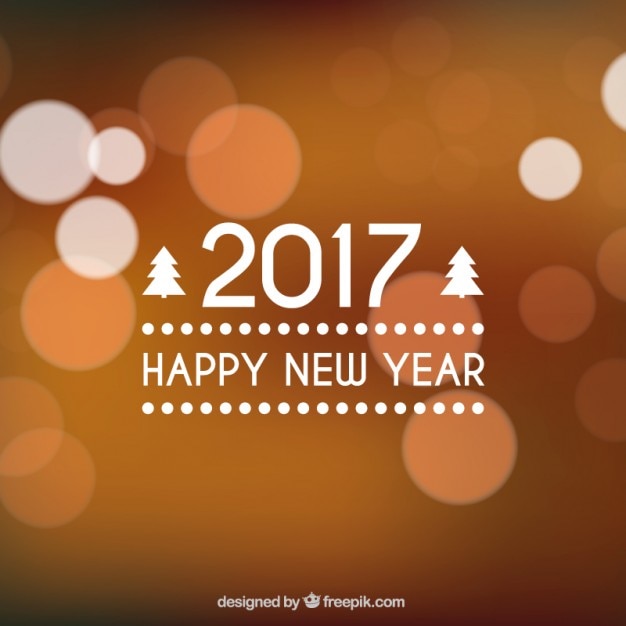 Vector gratuito fondo de año nuevo marrón en estilo bokeh