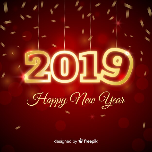 Fondo año nuevo número brillante 