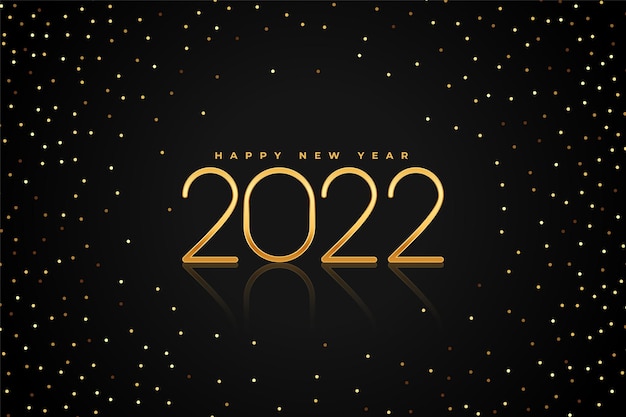 Fondo de año nuevo premium dorado 2022 con efecto brillo
