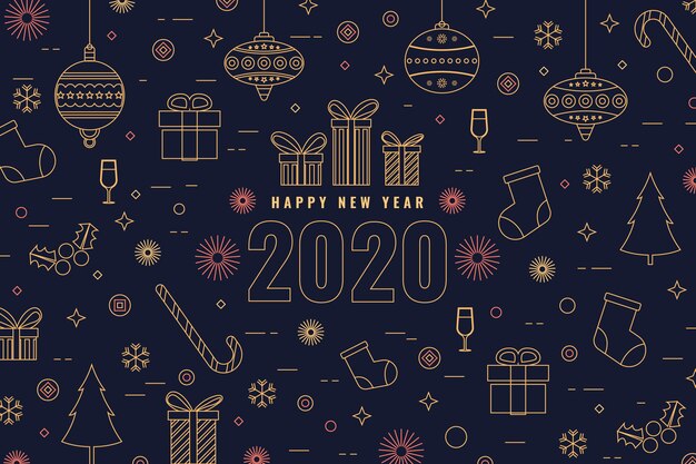 Fondo de año nuevo con regalos