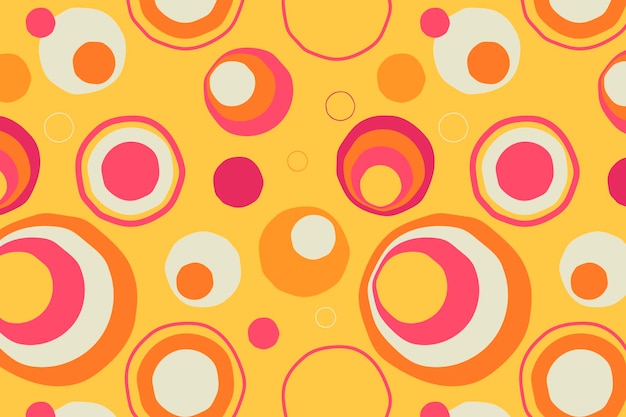 Fondo de los años 60, vector de diseño de círculo abstracto