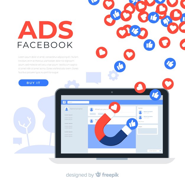 Fondo de anuncio de facebook en diseño plano