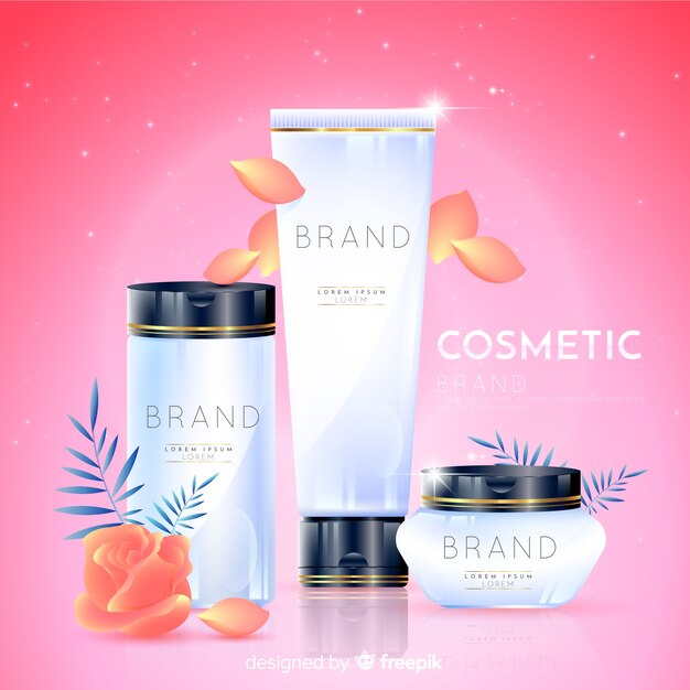 Fondo anuncio realista cosmético natural