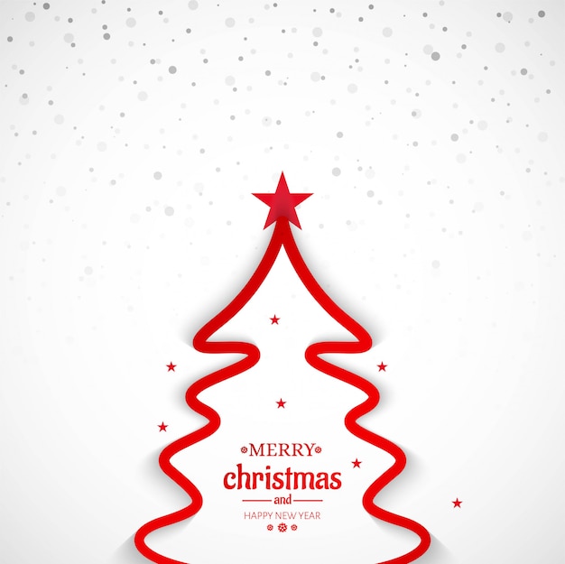 Fondo de árbol de línea mínima de feliz Navidad