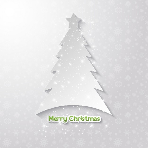 Vector gratuito fondo de árbol de navidad blanco