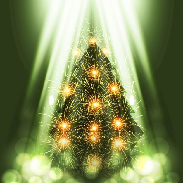 Vector gratuito fondo de árbol de navidad brillante