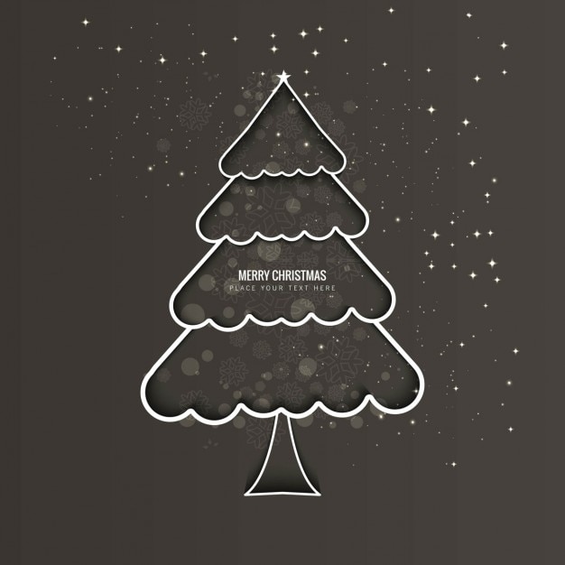 Vector gratuito fondo de árbol de navidad contorneado